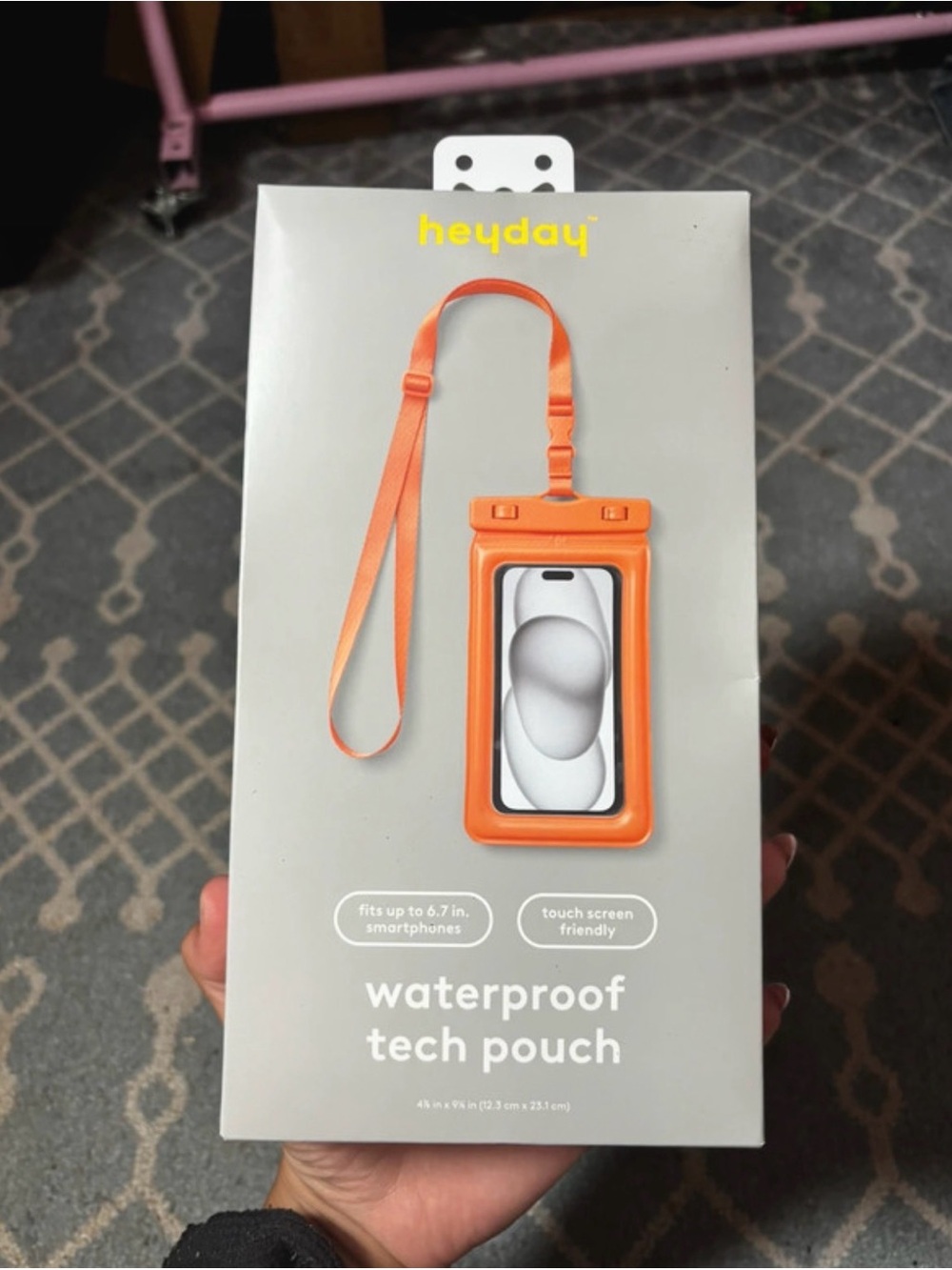 heyday Waterproof Tech Pouch - Orange with Lanyard
